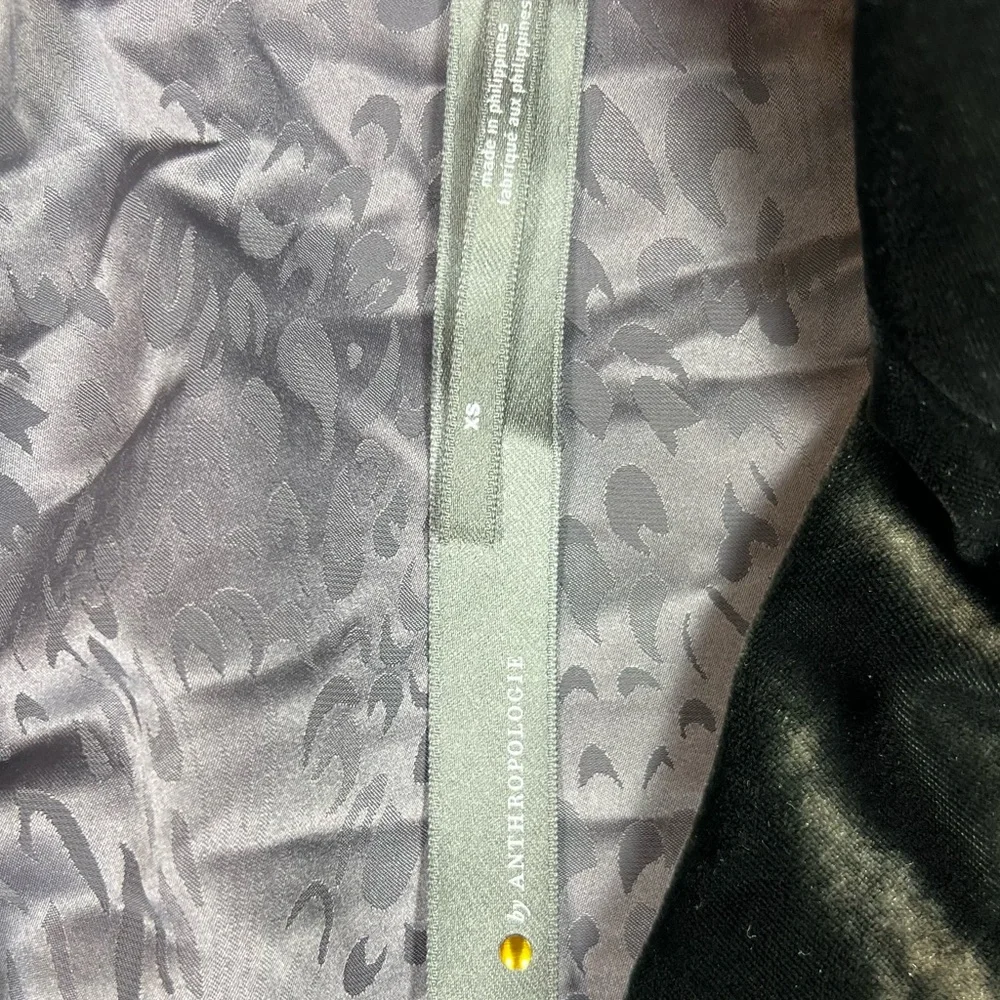 Anthropologie Blazer Womens XS Alessia Velvet Green Earthy Classy Professional - Picture 6 of 7